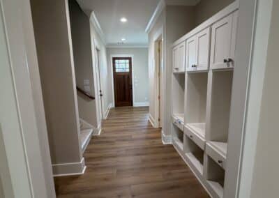 Built-in hallway storage in Canton GA custom home