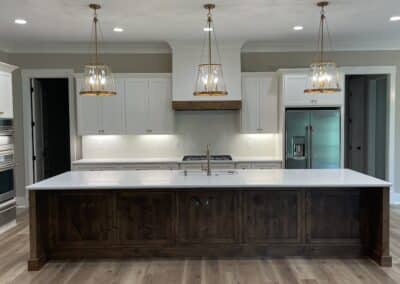 Kitchen island hidden cabinet storage closed custom home