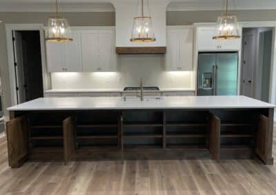 Kitchen island hidden storage open Canton GA custom home