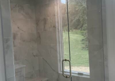 Marble surround master shower Canton GA custom home