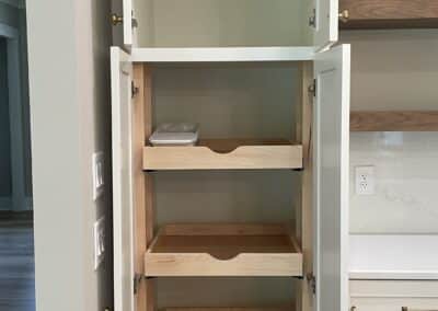 Pull out kitchen shelves custom storage Canton GA home