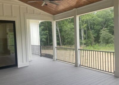 Covered rear deck custom home Canton Georgia